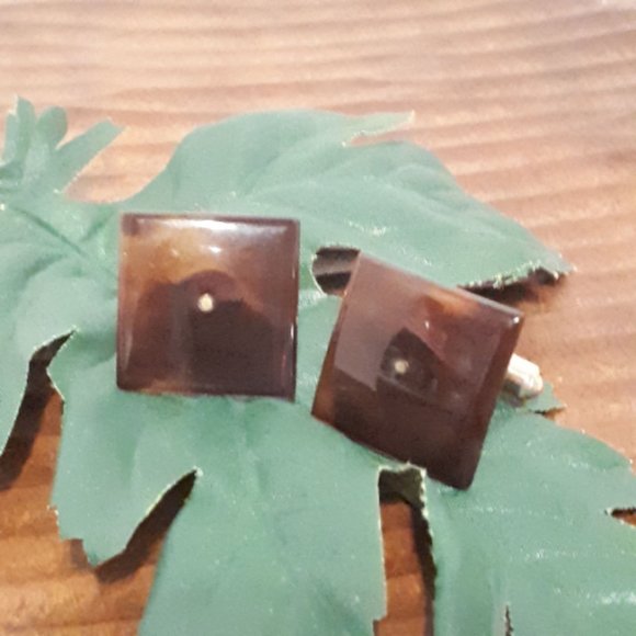 Vintage Bakelite Cufflinks Gold Tone Men Jewelry Accessories - Picture 2 of 4